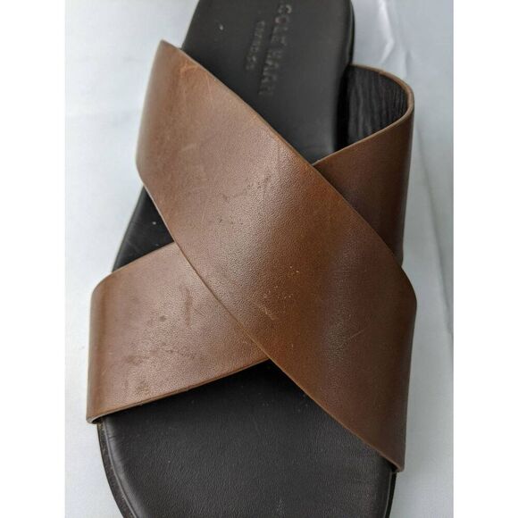Cole Haan ZeroGrand Brown Leather Slip On Slides Sandals‎ Sz 9 M - Picture 5 of 8